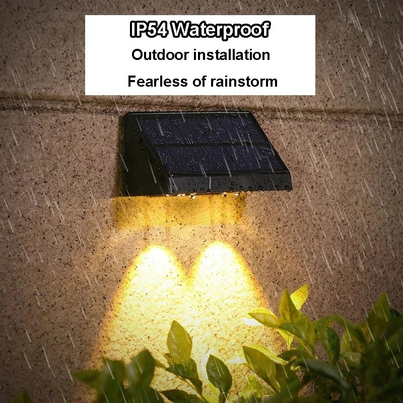 Decor Lighting Address - Solar Powered LED Wall Downlight, Black