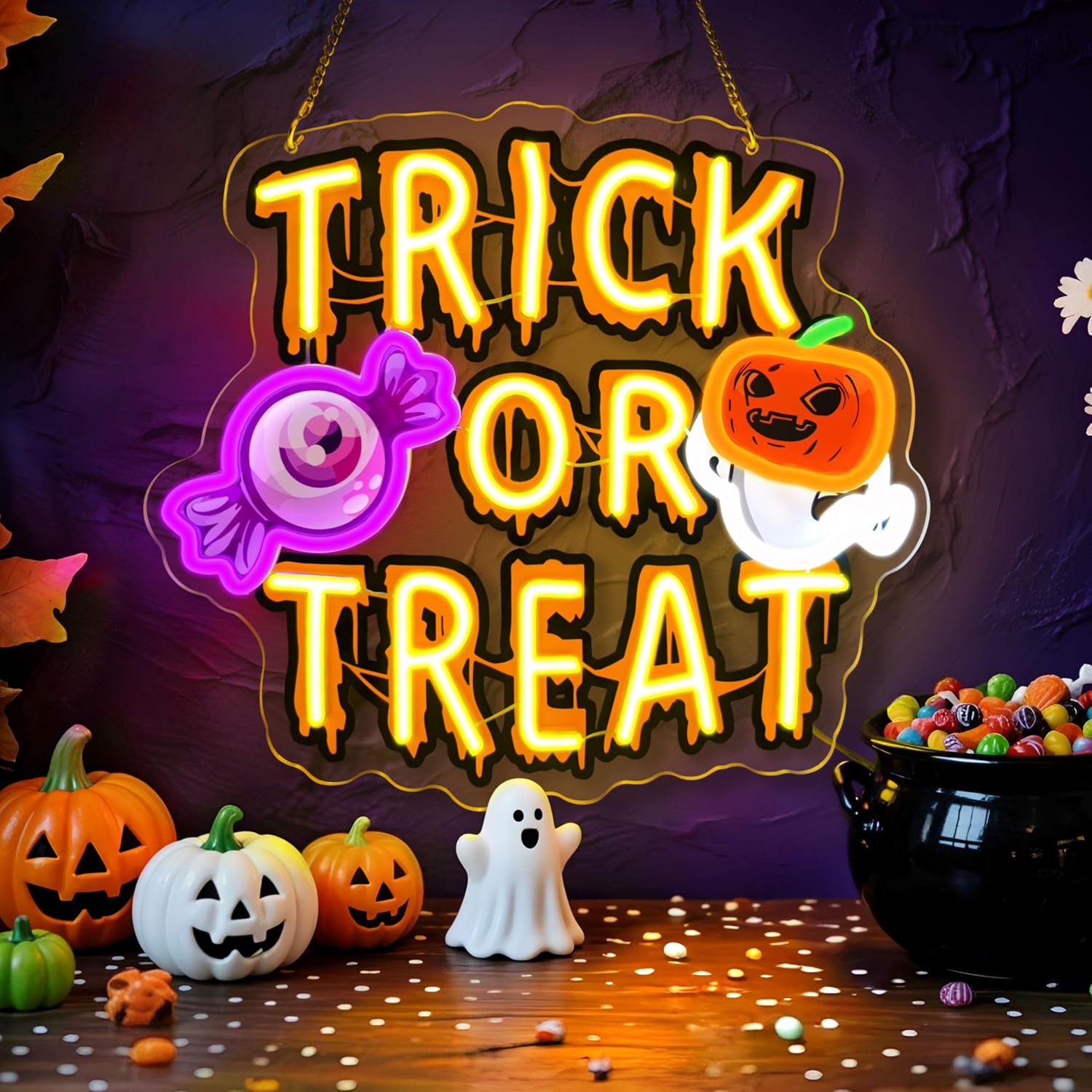 Home Decor Lighting Tricks - Trick Or Treat LED Neon Sign