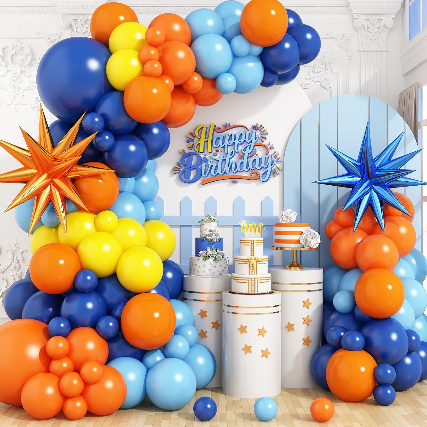 Orange Lighting Decor - Fantasy Balloon Arch Kit, Orange Sapphire