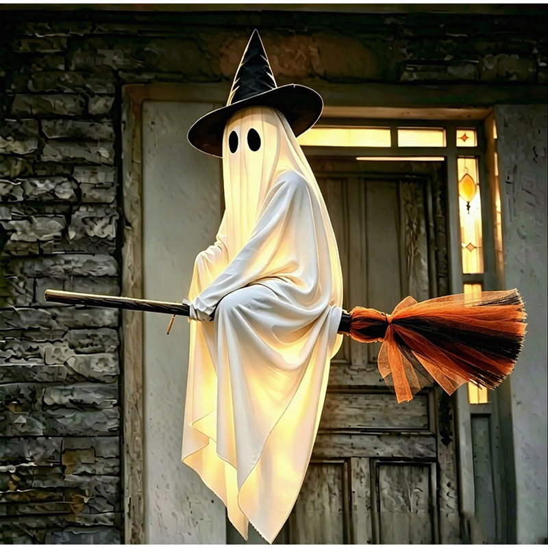 Lighting Decor For House - Halloween Flying Brooms And Ghost Decor
