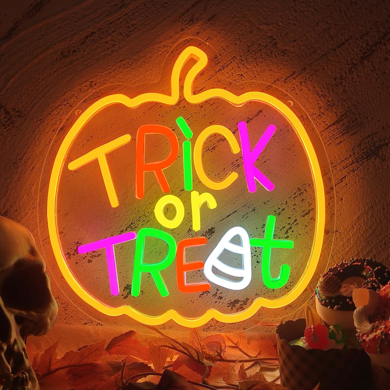 Trick or Treat Neon Sign with  - Home Decor Lighting Tricks recension och pris