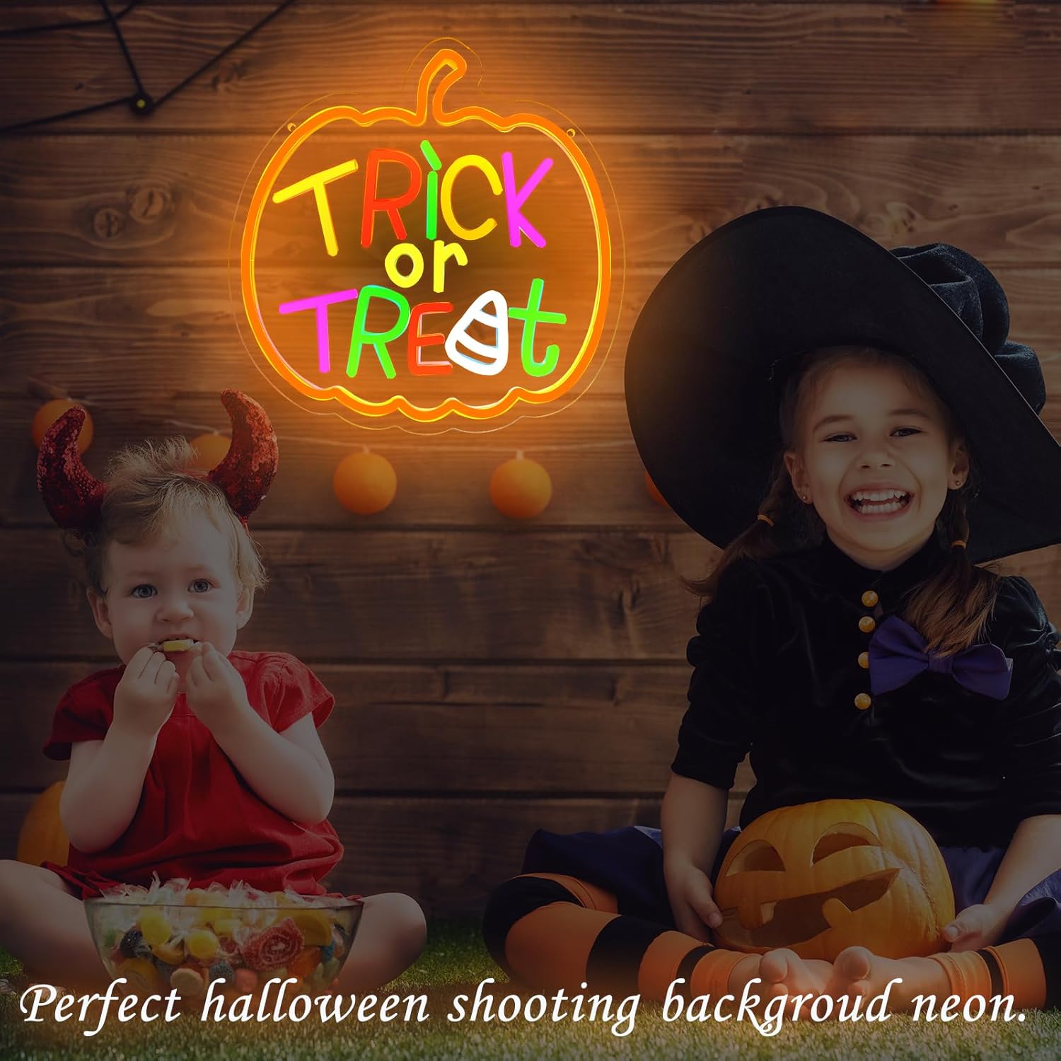 Trick or Treat Neon Sign with  - Home Decor Lighting Tricks recension och pris