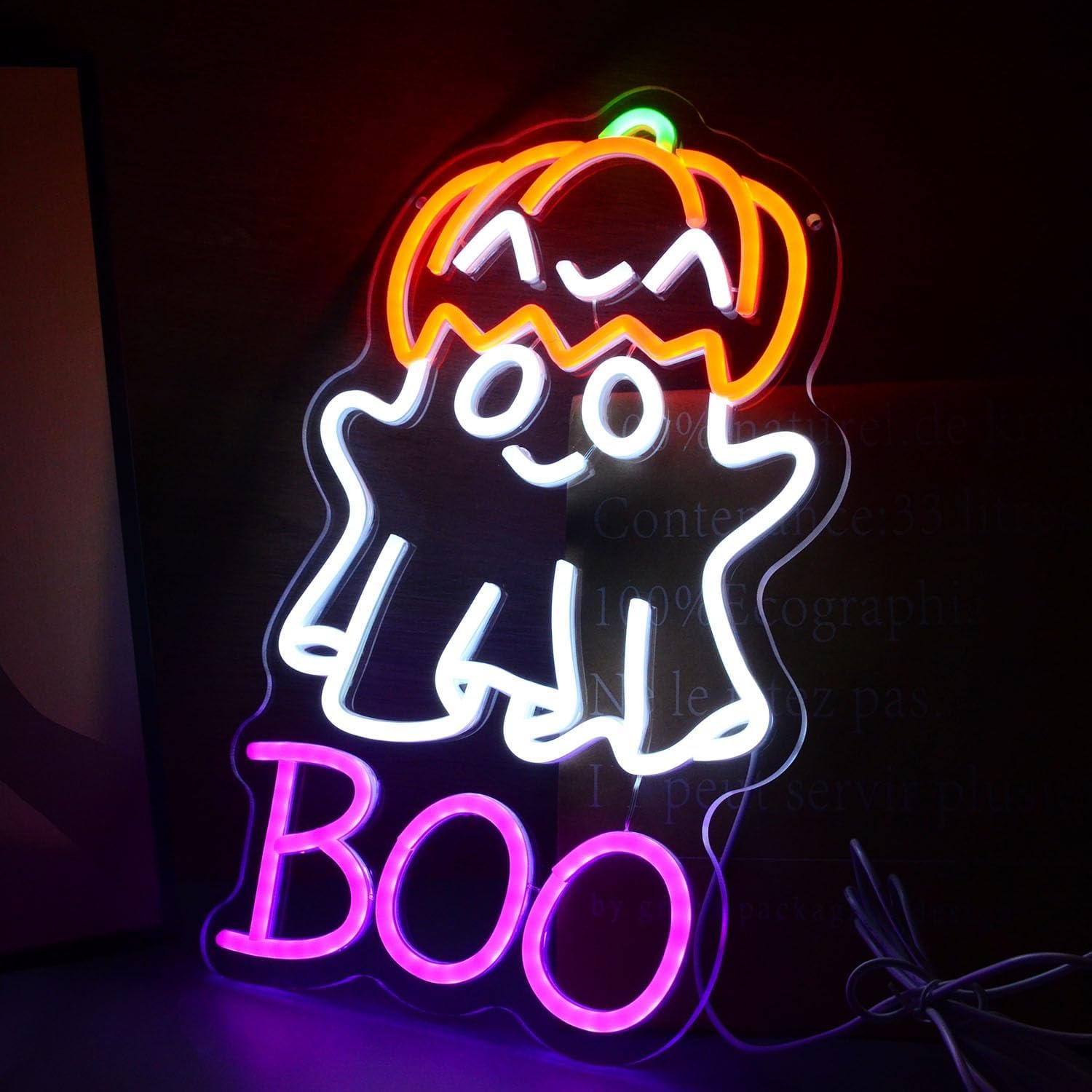 Cute Ghost Pumpkin Hat BOO LED - Home Decor Lighting Tricks recension och pris