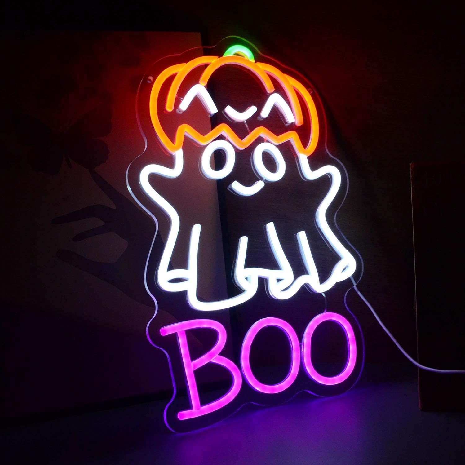 Cute Ghost Pumpkin Hat BOO LED - Home Decor Lighting Tricks recension och pris
