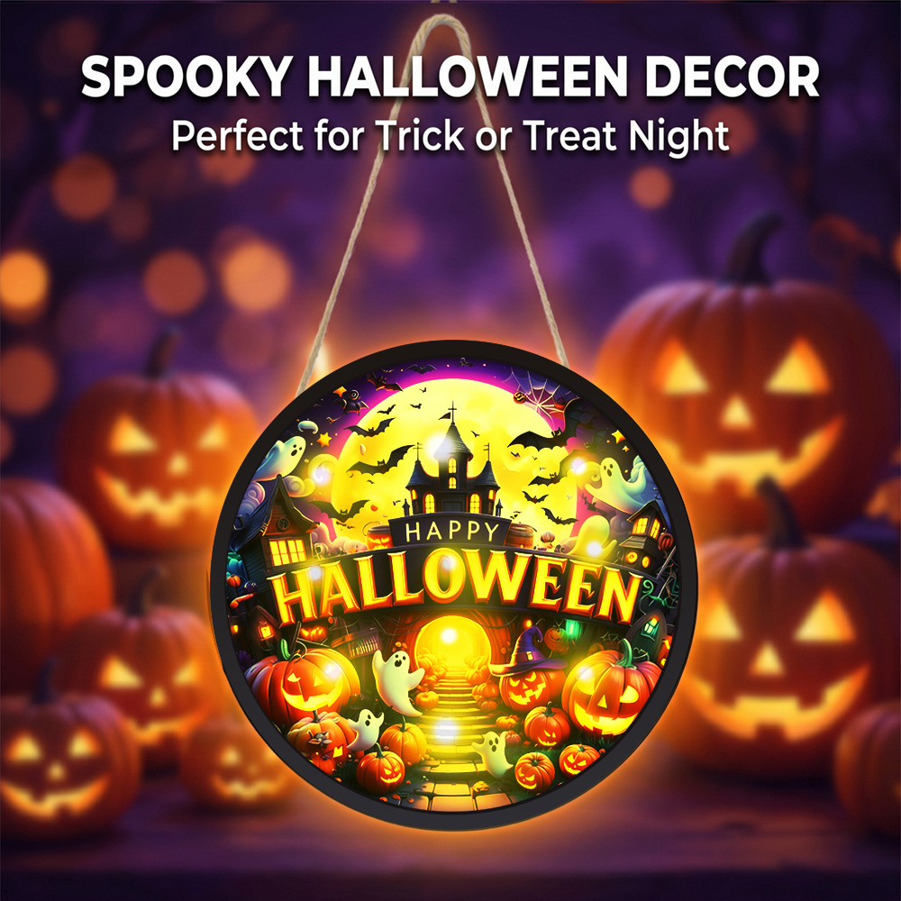 Round Glowing Halloween Hangin - Home Decor Lighting Tricks recension och pris
