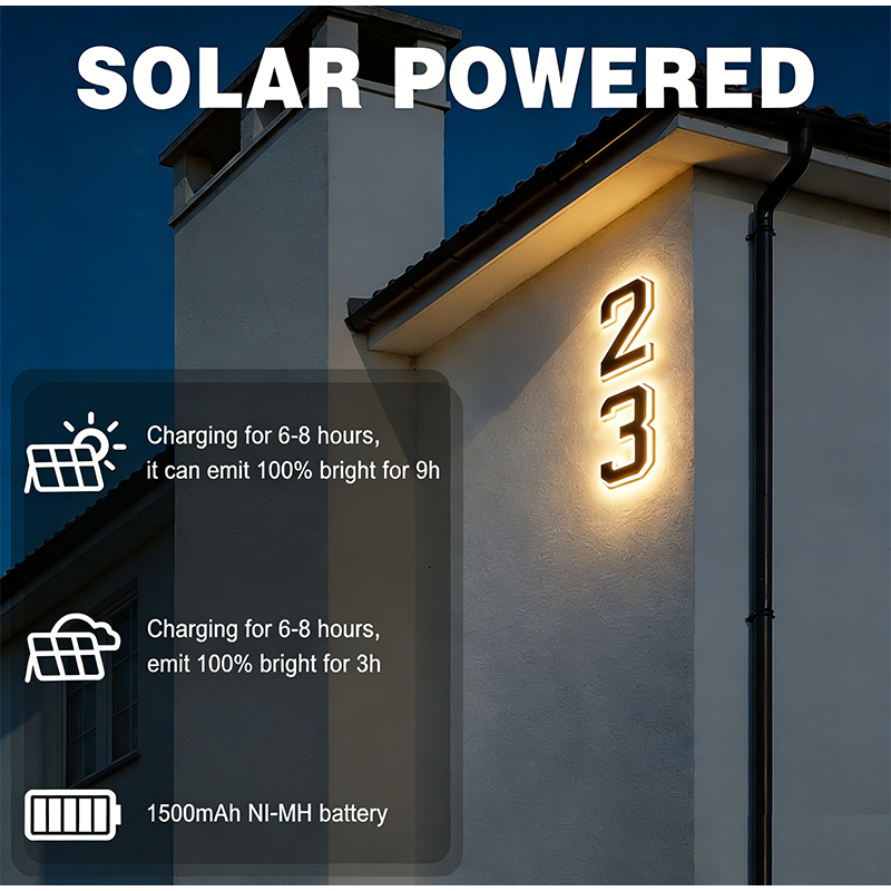 Modern Solar House Number Ligh - Decor Lighting Address recension och pris