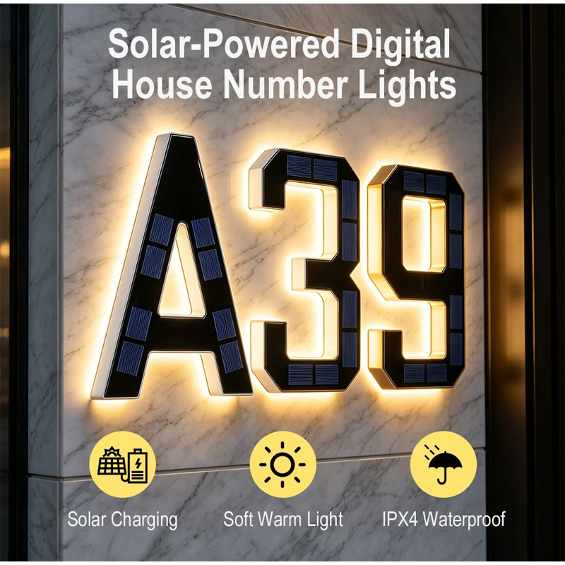 Modern Solar House Number Ligh - Decor Lighting Address recension och pris