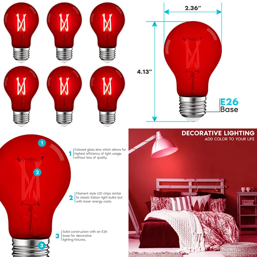 A19 Edison LED Light Bulbs, 4. - Lighting Decor Outdoor recension och pris