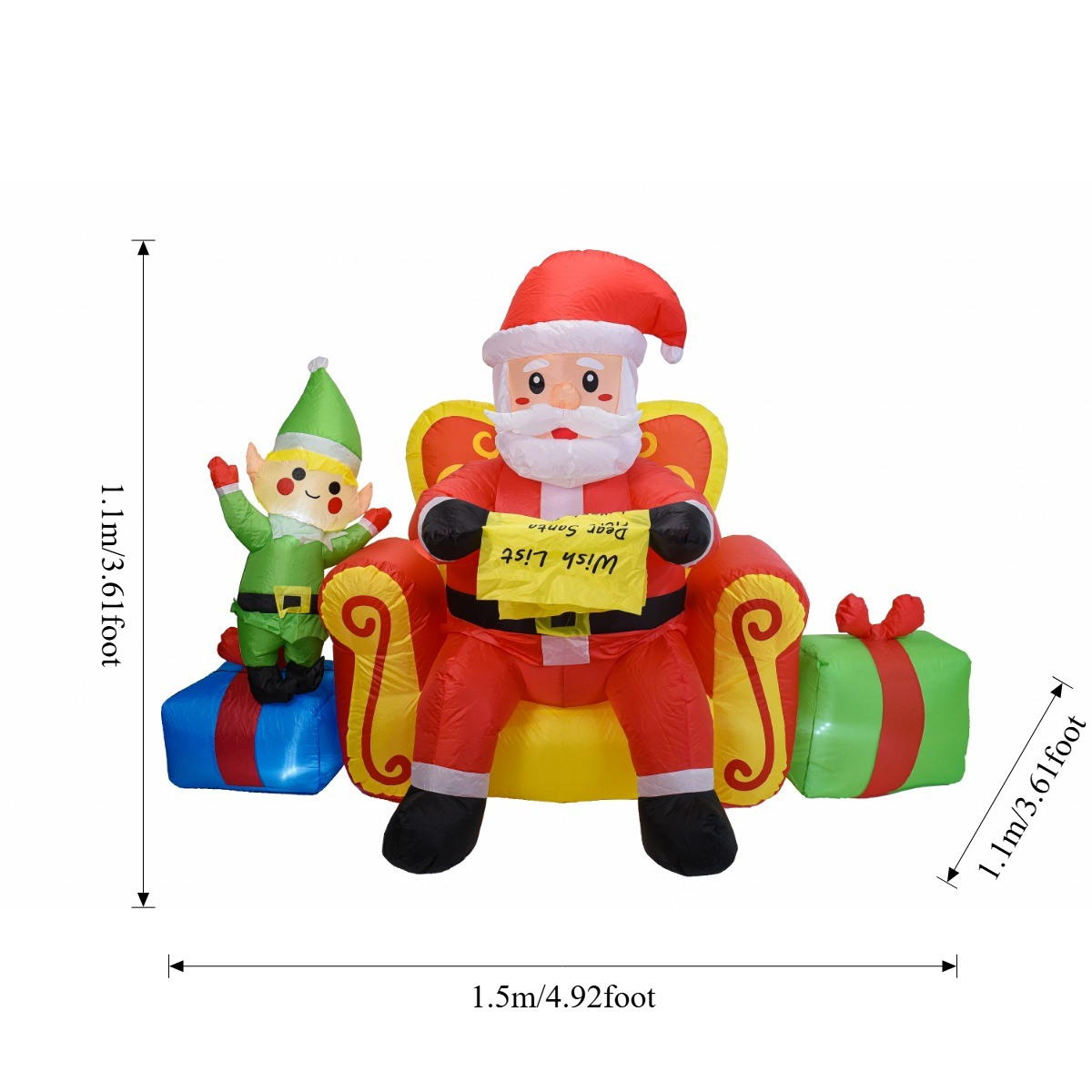 7.2FT Christmas Inflatable San - Santa'S Elves Holiday Lighting & Decor Llc recension och pris