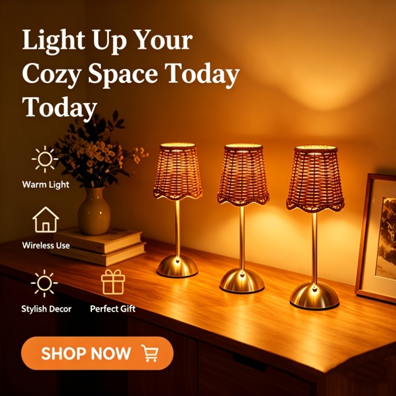 Bohemian Woven Rattan Art Tabl - Lighting Decoration For Home recension och pris
