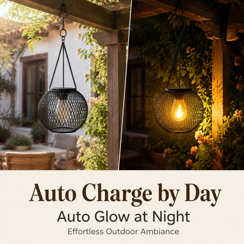 Solar Powered LED Hanging Floo - Lighting Design Decor recension och pris