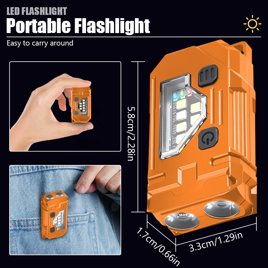 Mini Keychain EDC Flashlight R - Orange Lighting Decor recension och pris