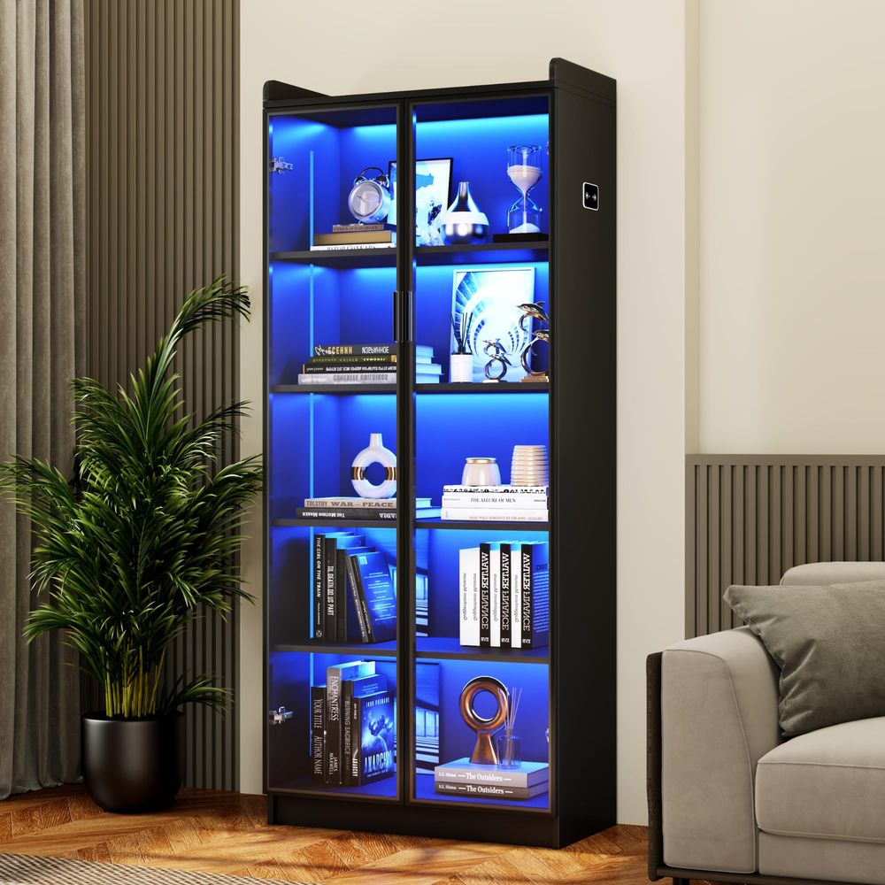 Display Cabinet with Adjustabl - Lighting & Home Decor Studio recension och pris