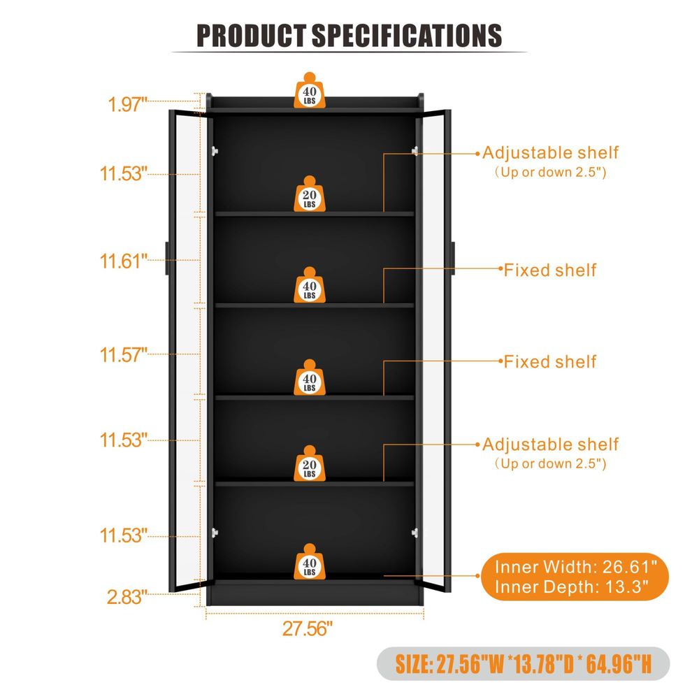 Display Cabinet with Adjustabl - Lighting & Home Decor Studio recension och pris