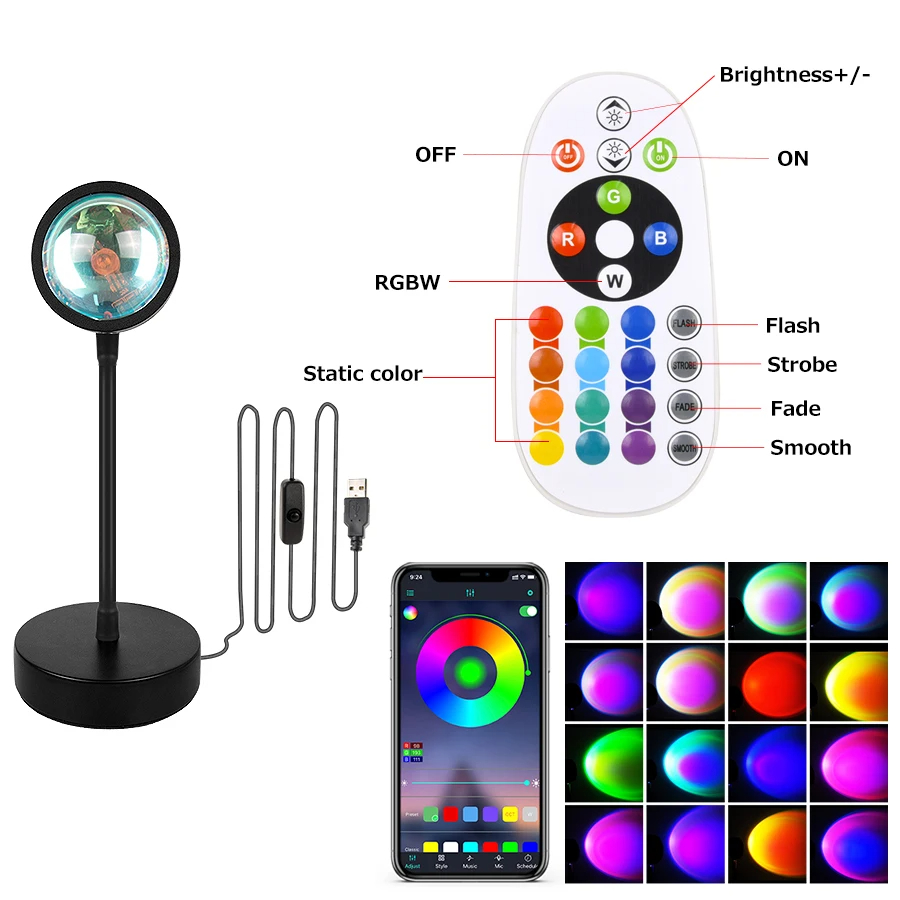 Sunset Projector Lamp Bluetoot - Sunset Lamp Projection recension och pris