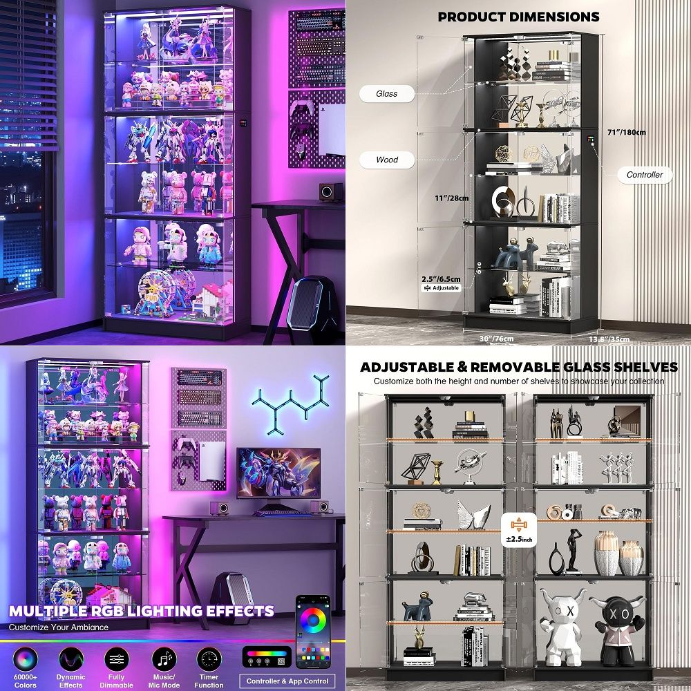 Display Cabinet with Glass Doo - Lighting & Home Decor Studio recension och pris