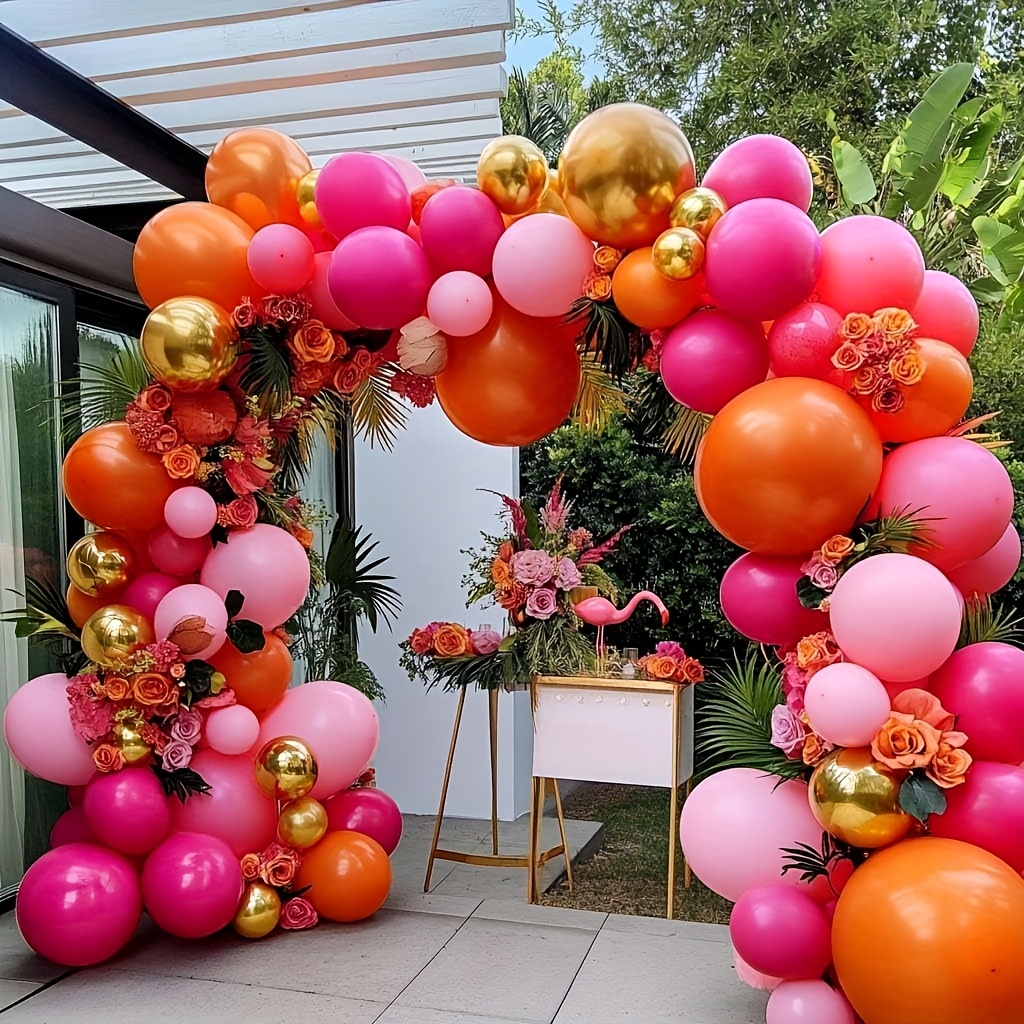 126pcs Hot Pink Orange Balloon - Orange Lighting Decor recension och pris