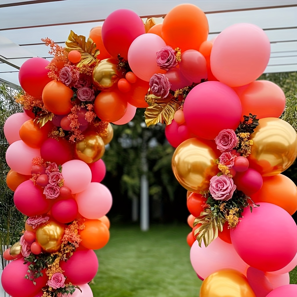 126pcs Hot Pink Orange Balloon - Orange Lighting Decor recension och pris