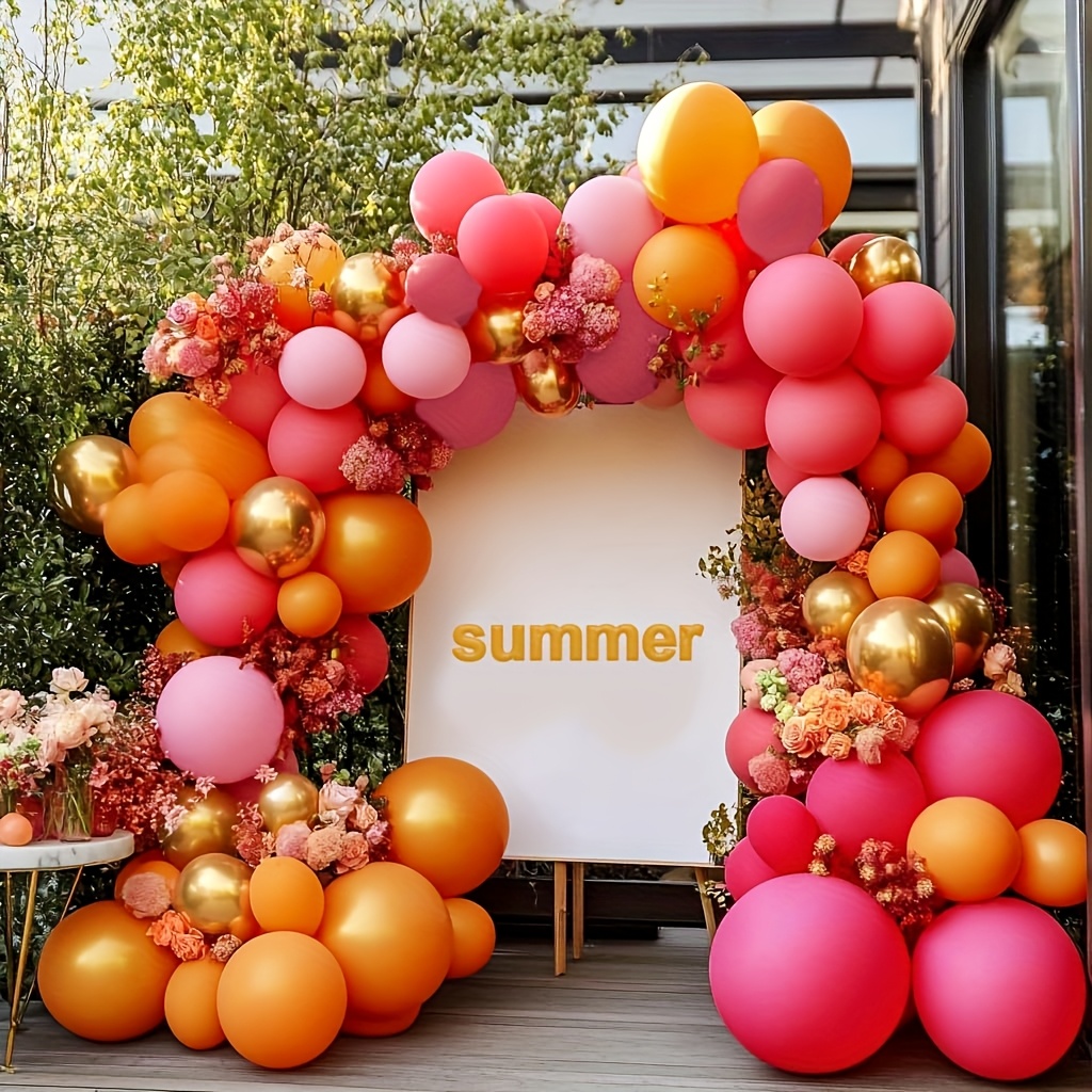 126pcs Hot Pink Orange Balloon - Orange Lighting Decor recension och pris