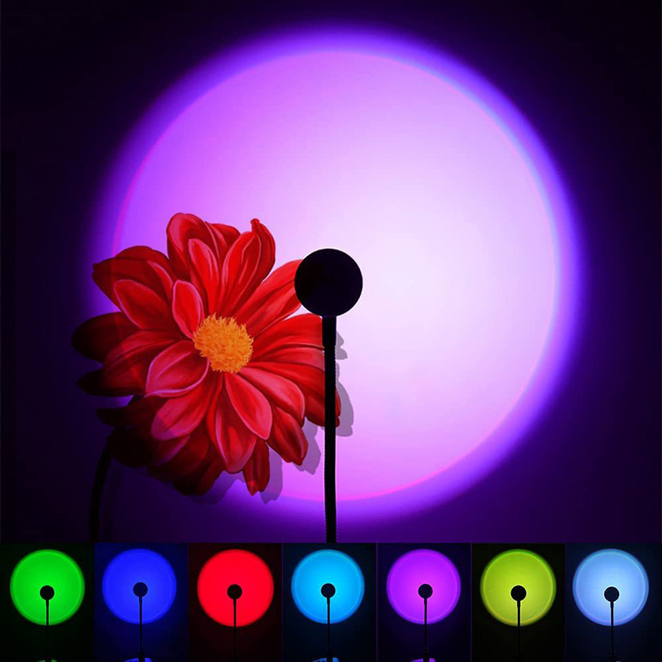 1x USB Sunset Lamp LED Rainbow - Sunset Lamp Projection recension och pris