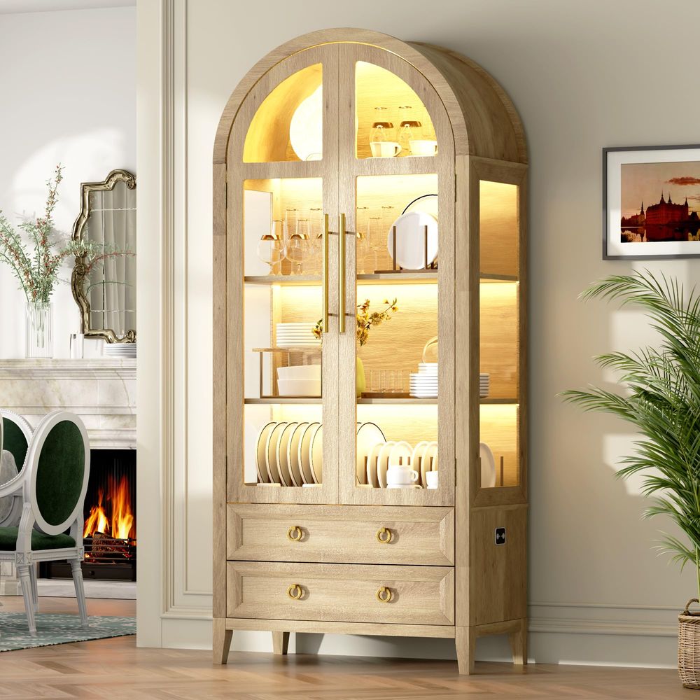 71 Arched Curio Cabinet with G - Lighting & Home Decor Studio recension och pris