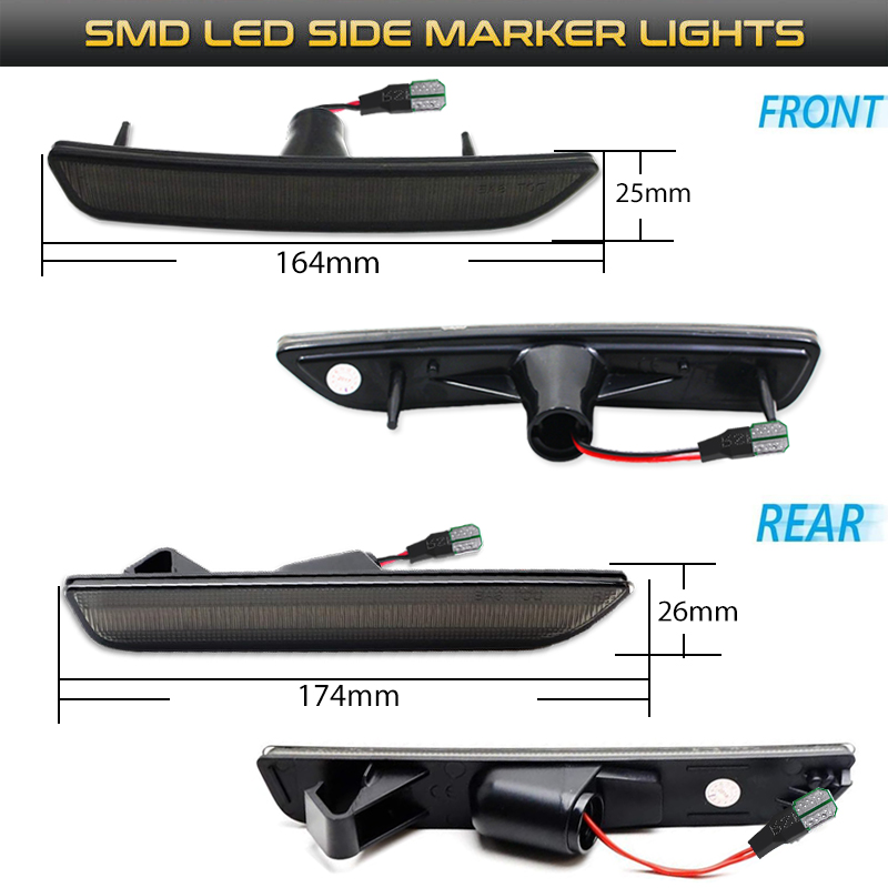 2pcs Car Front Rear Bumper Sid - Orange Lighting Decor recension och pris