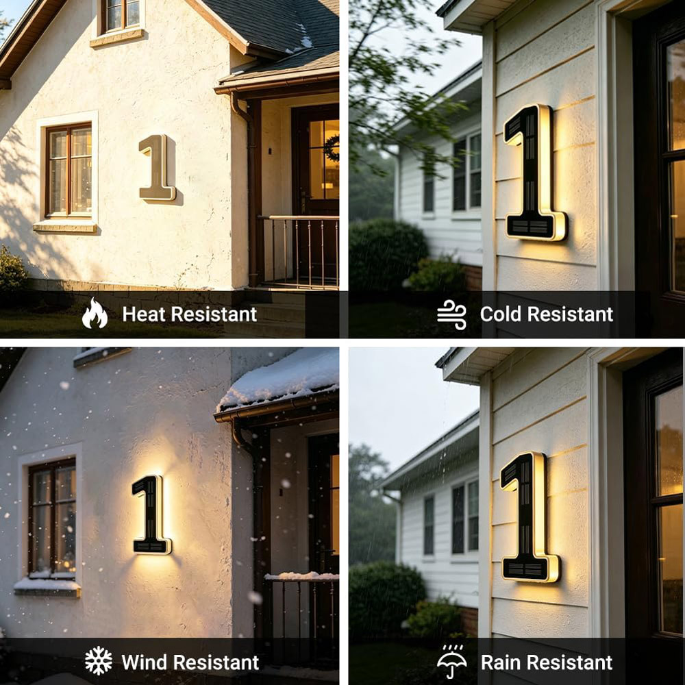 12cm Solar Outdoor House Numbe - Lighting Decor For House recension och pris