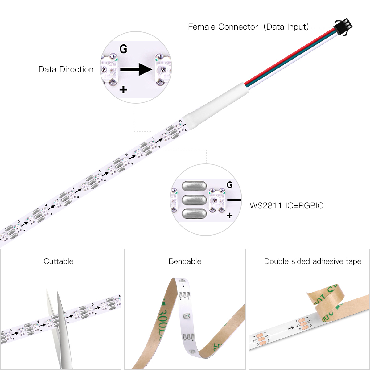 Smart RGBIC WS2812B IC Pixels  - Decor Lighting Address recension och pris