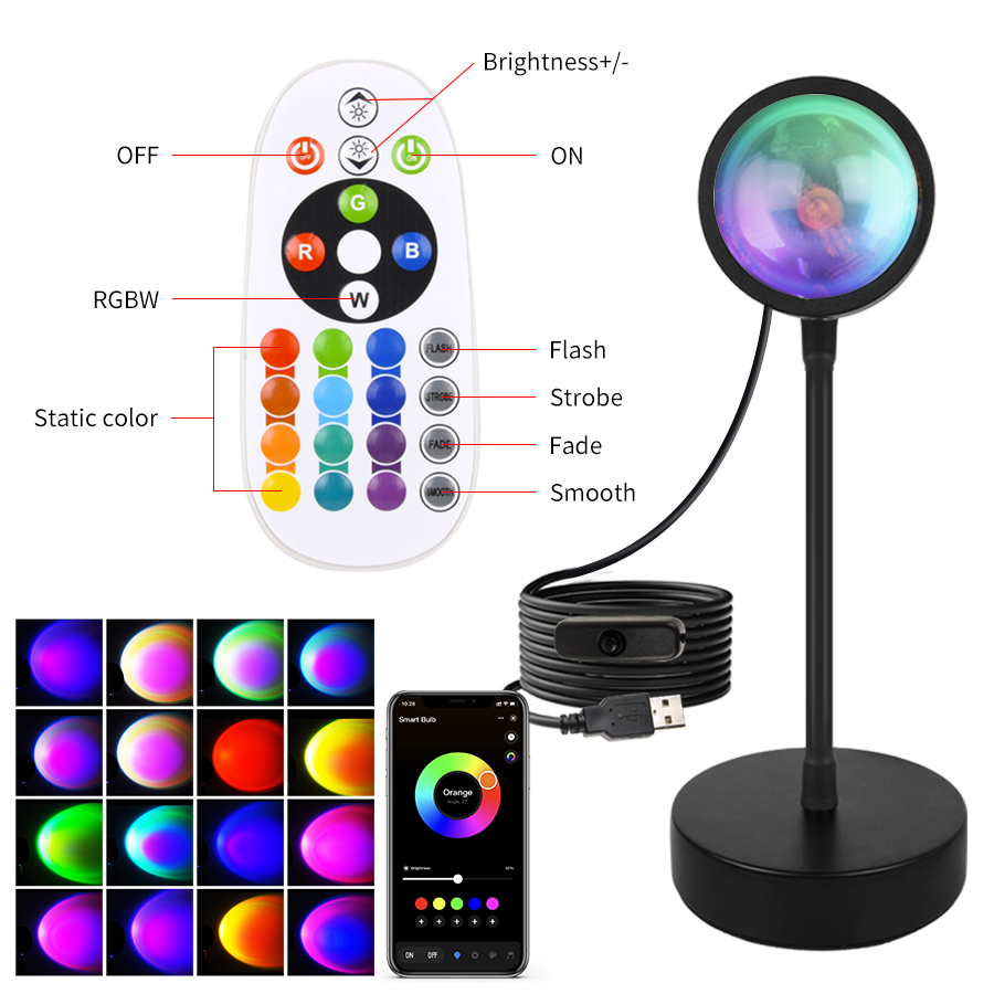 Smart Sunset Lamp Tuya LED Nig - Sunset Lamp Projection recension och pris
