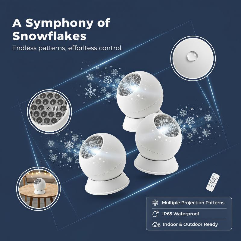 360° Rotating LED Snowflake Pr - Lighting Decor Outdoor recension och pris