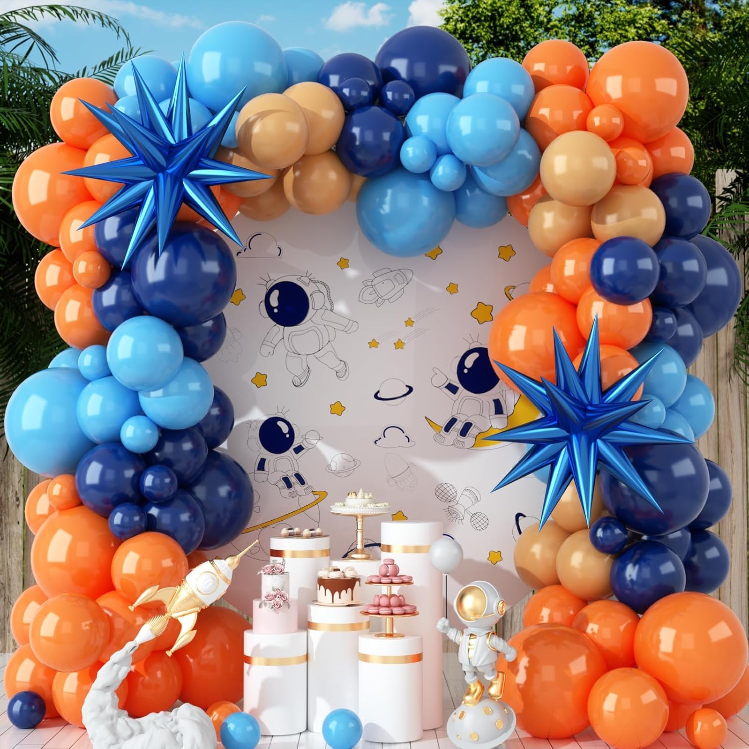 107pcs Orange and Blue Latex B - Orange Lighting Decor recension och pris