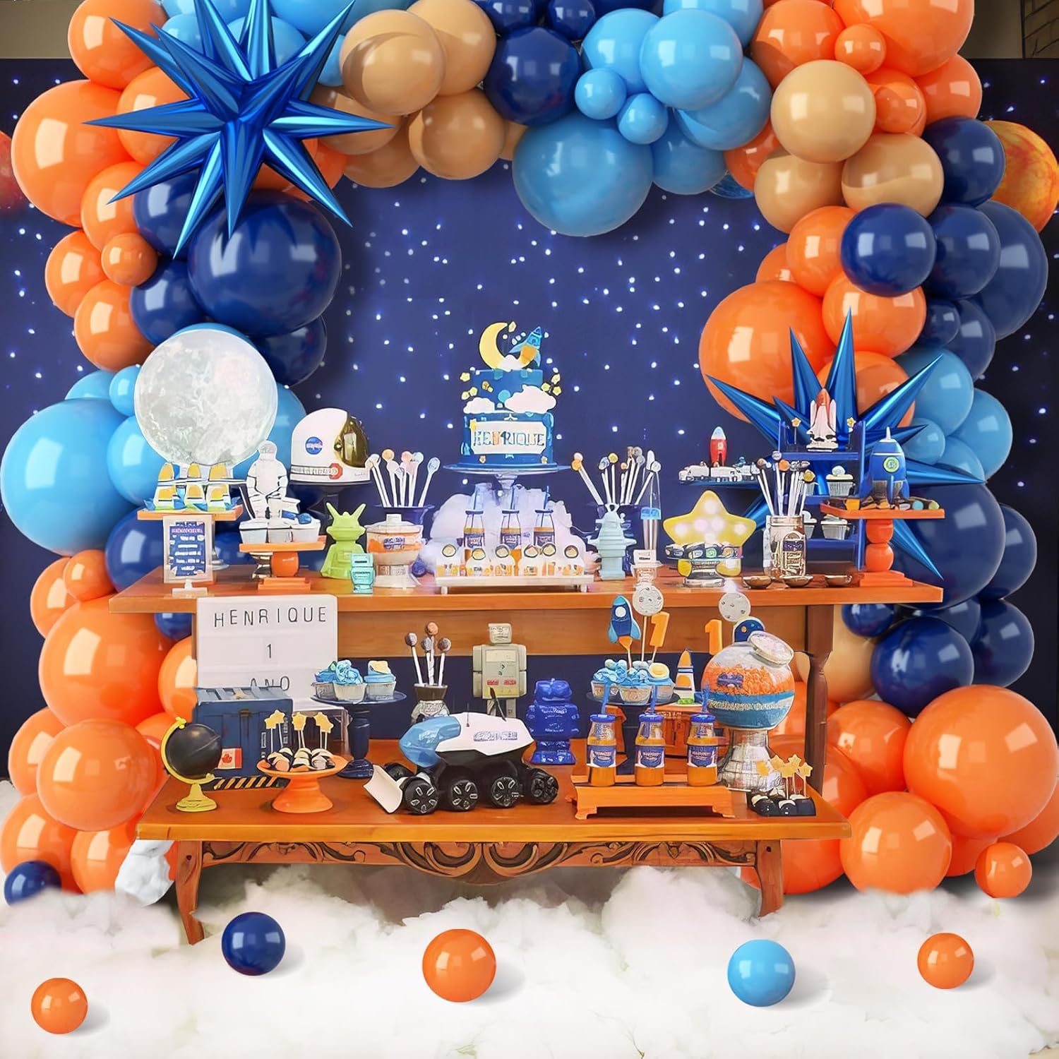 107pcs Orange and Blue Latex B - Orange Lighting Decor recension och pris
