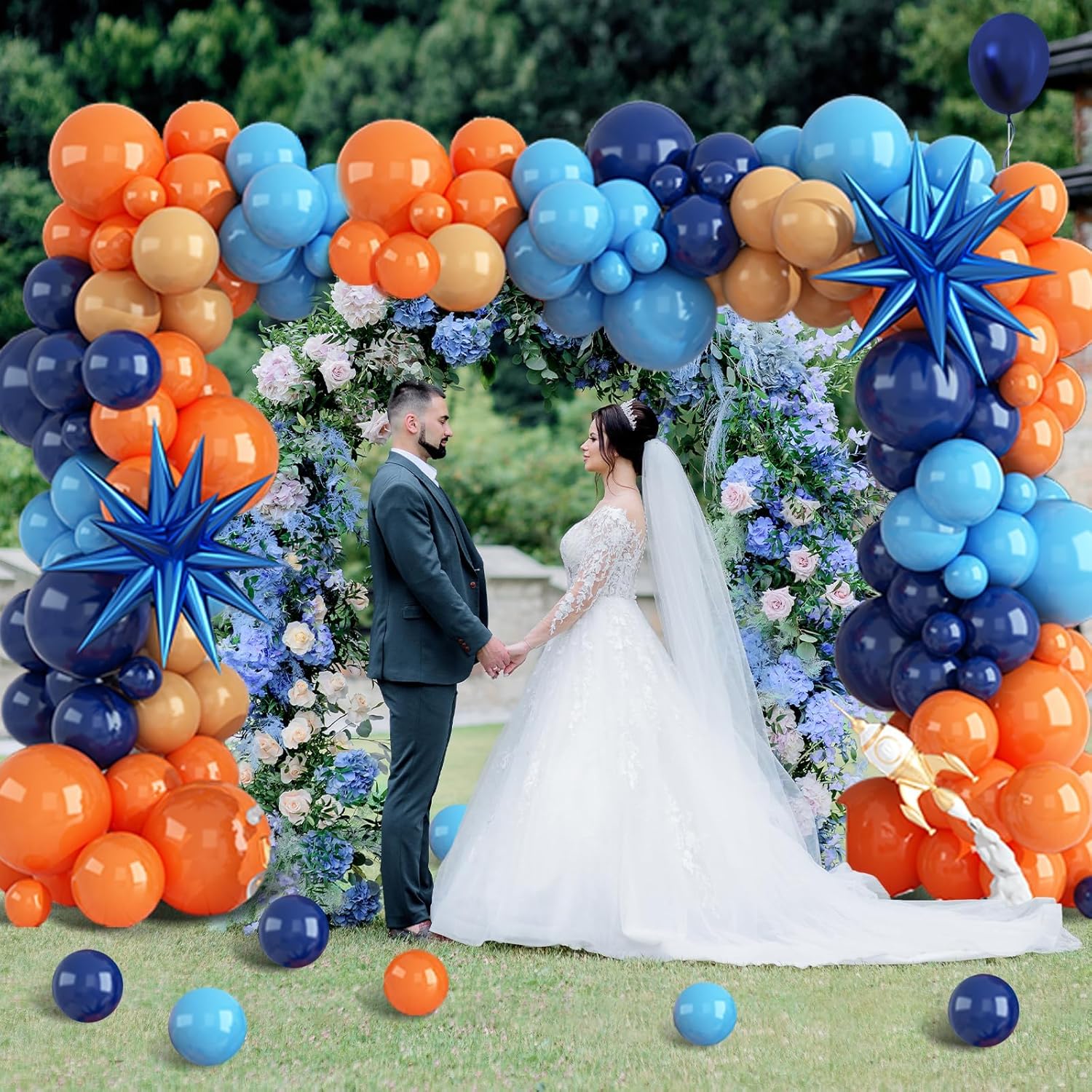 107pcs Orange and Blue Latex B - Orange Lighting Decor recension och pris
