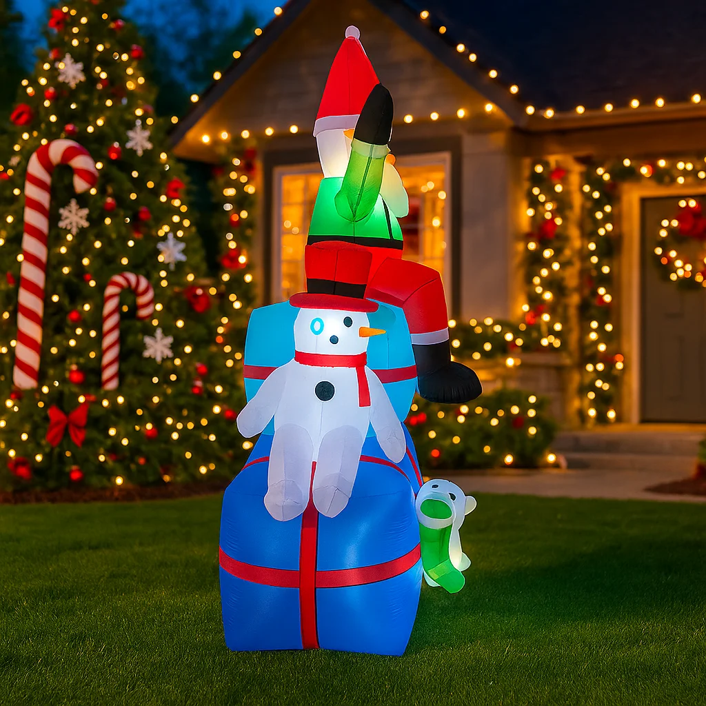 2.1M/6.8FT Snowman Santa Elf D - Santa'S Elves Holiday Lighting & Decor Llc recension och pris