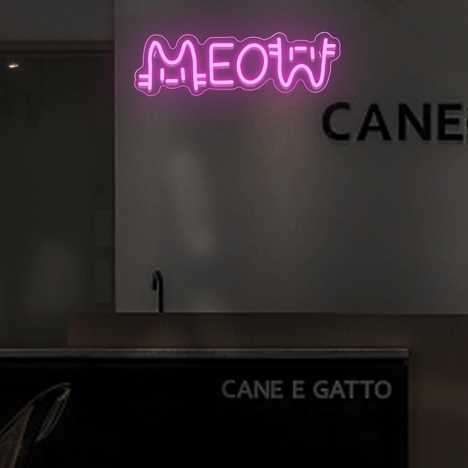 Meow Neon Sign Cat USB Powered - Lighting Decor For House recension och pris