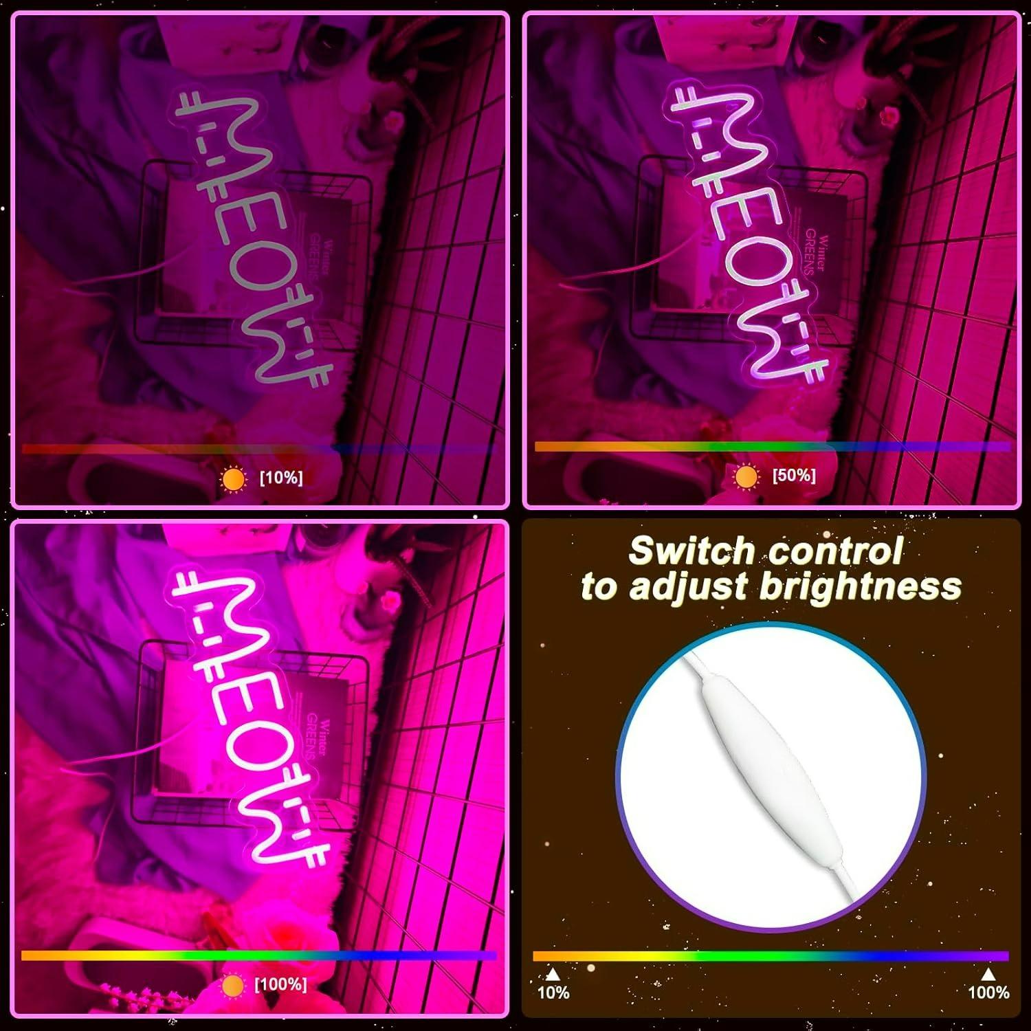 Meow Neon Sign Cat USB Powered - Lighting Decor For House recension och pris