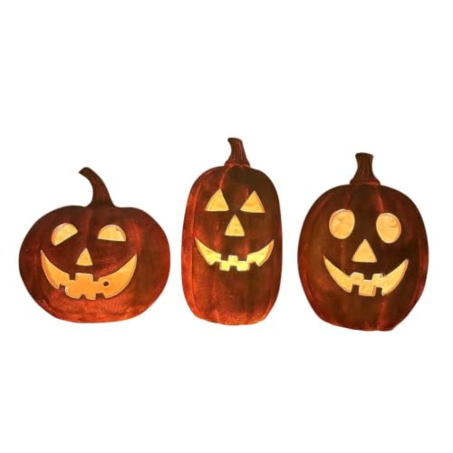 3-Piece Spooky Lighted LED Jac - Orange Lighting Decor recension och pris
