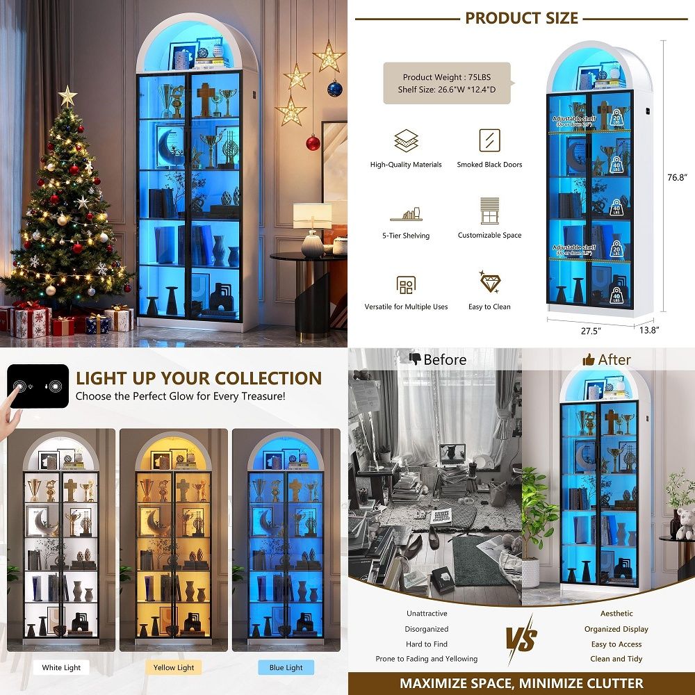 Display Cabinet with Doors and - Lighting & Home Decor Studio recension och pris