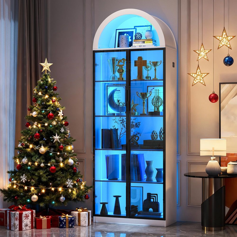 Display Cabinet with Doors and - Lighting & Home Decor Studio recension och pris