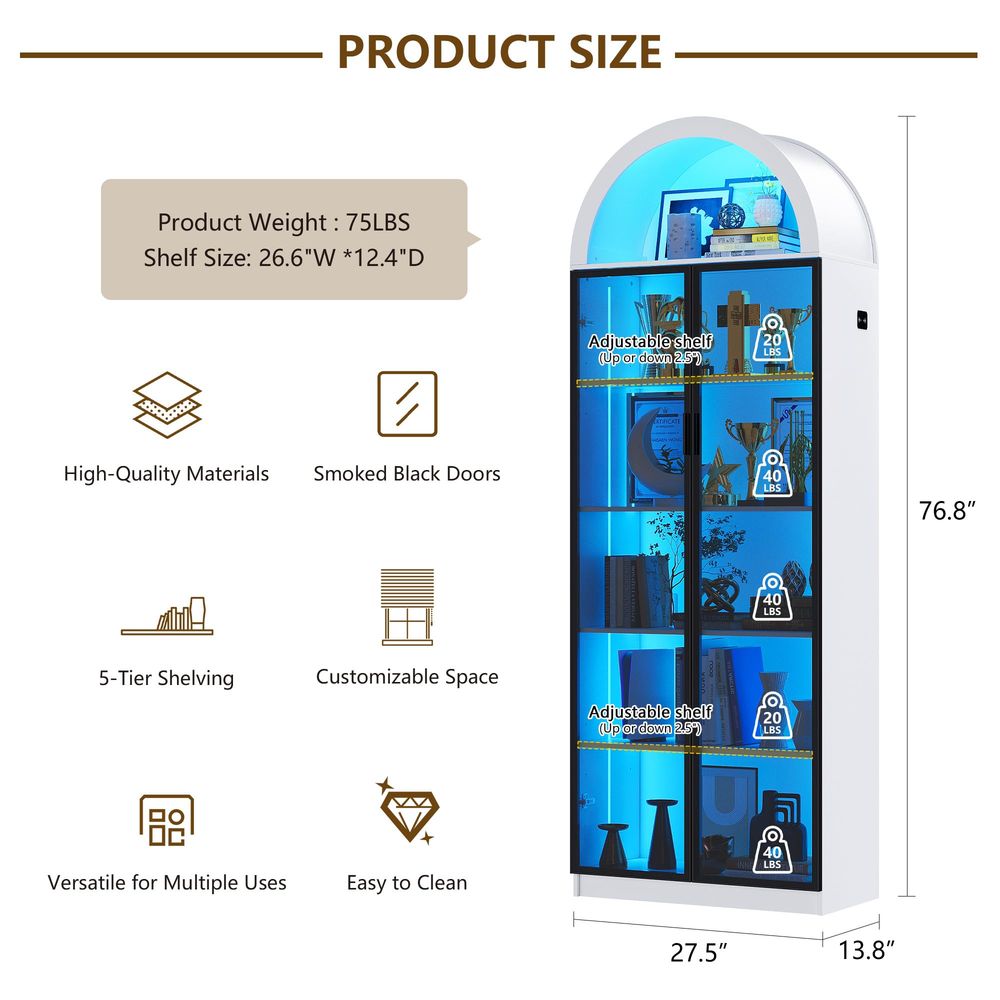 Display Cabinet with Doors and - Lighting & Home Decor Studio recension och pris