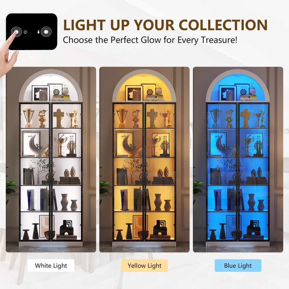 Display Cabinet with Doors and - Lighting & Home Decor Studio recension och pris