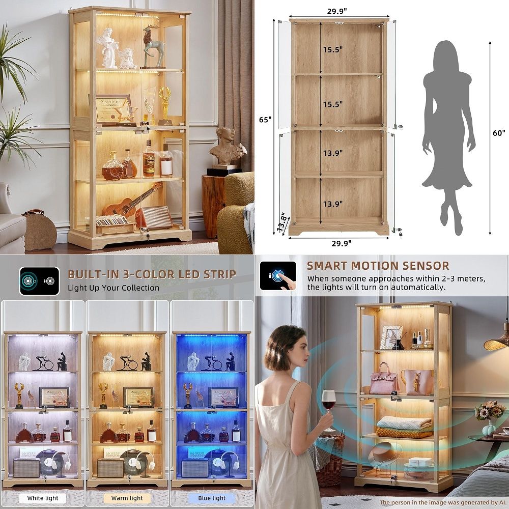 Farmhouse Glass Display Cabine - Lighting & Home Decor Studio recension och pris