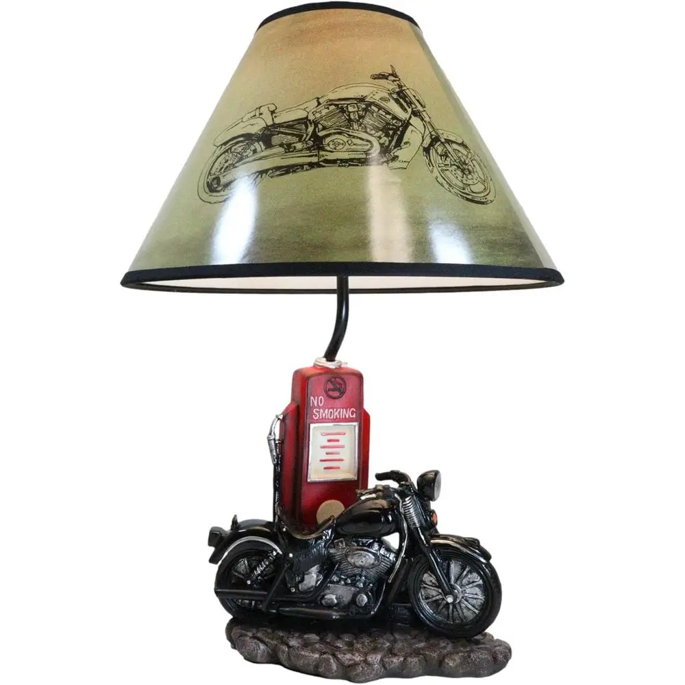 Vintage Retro Black Motorcycle - Lighting Decoration For Home recension och pris