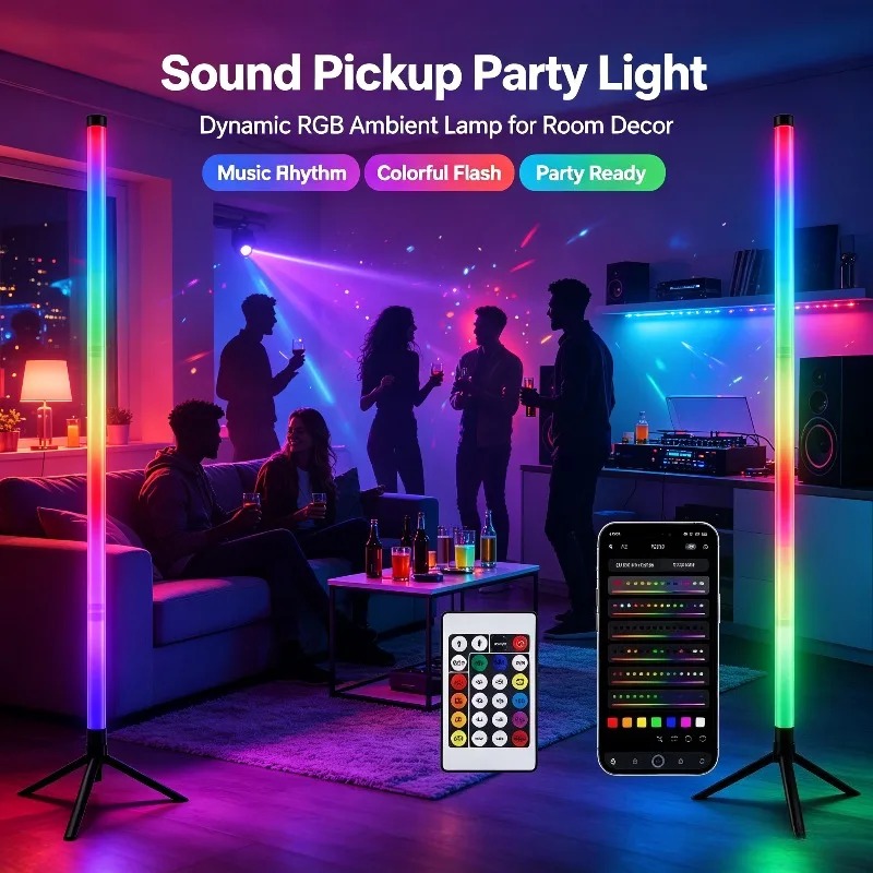 2PCS 120CM RGB Floor Lamp, Sou - Lighting Decor Room recension och pris