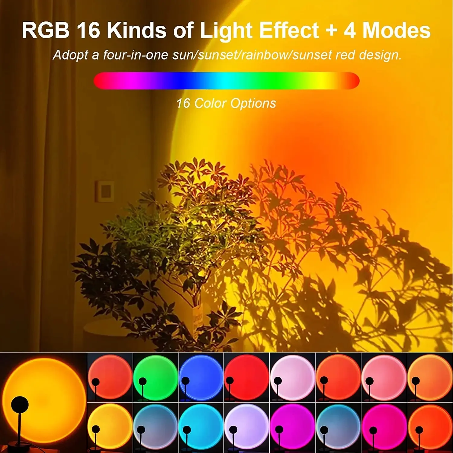 16 Color Sunset Lamp,RGB Mood  - Sunset Lamp Projection recension och pris